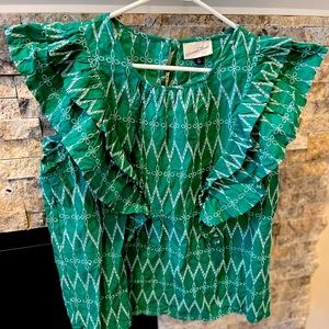 NEW Universal Thread XL green ruffle tank